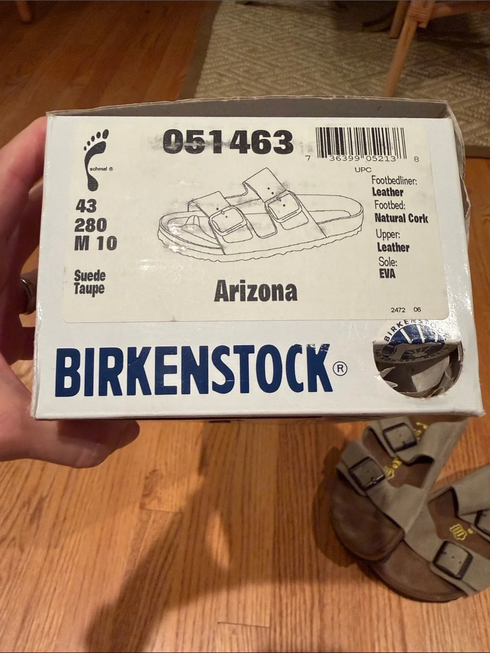 Birkenstock Taupe Suede Double-Buckle Slide Sandals